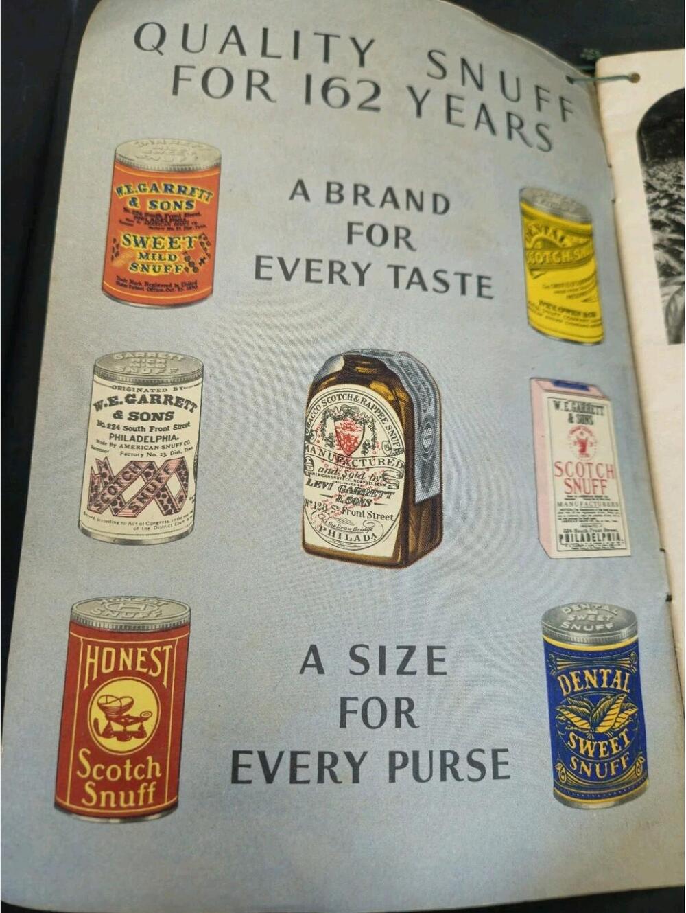 The First Snuff User 1944 American Snuff Co. Memphis Dental Garrett Honest Brand - Picture 2 of 6